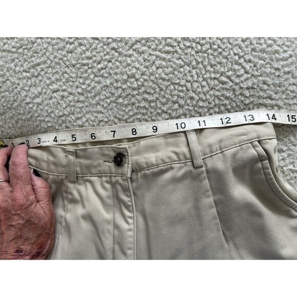 LL Bean Floral Print Flannel Lined High Rise Straight Leg Khaki Pants Beige 8T - Picture 6 of 11